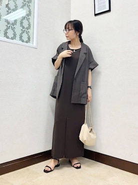 「アイテム（テーラードジャケット）」を使った、MIYAZAKIさん（レディース・158cm）の夏コーディネート