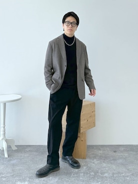 「GLOBAL WORK（グローバルワーク）のUNISEX/ステンレスチェーンネックレス/583411（ネックレス）」を使った、yasu（GLOBALWORK）さん（メンズ・175cm）の秋コーディネート
