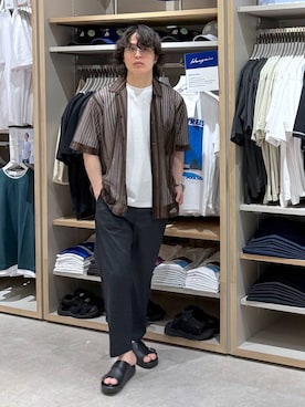 「GLOBAL WORK（グローバルワーク）のアイテム（シューズ）」を使った、yasu（GLOBALWORK）さん（メンズ・175cm）の夏コーディネート
