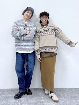 「アイテム（スカート）」を使った、yasu（GLOBALWORK）さん（メンズ・175cm）の冬コーディネート