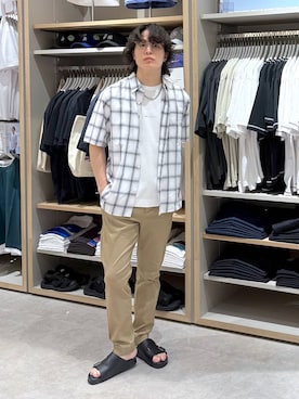 「GLOBAL WORK（グローバルワーク）のアイテム（シューズ）」を使った、yasu（GLOBALWORK）さん（メンズ・175cm）の夏コーディネート
