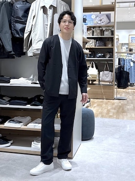 「GLOBAL WORK（グローバルワーク）のらくっションコートスニーカー2/638115（その他シューズ、ホワイト系）」を使った、yasu（GLOBALWORK）さん（メンズ・175cm）の春コーディネート