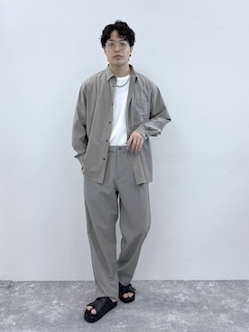 「GLOBAL WORK（グローバルワーク）のUNISEX/ステンレスチェーンネックレス/583411（ネックレス、シルバー系）」を使った、yasu（GLOBALWORK）さん（メンズ・175cm）の春コーディネート