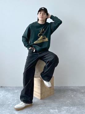 「GLOBAL WORK（グローバルワーク）のGOODデニムバギーパンツ/498388（デニムパンツ）」を使った、yasu（GLOBALWORK）さん（メンズ・175cm・20代）の秋コーディネート