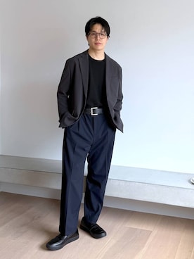 「GLOBAL WORK（グローバルワーク）のアーバンクリーンワイド/576869（その他パンツ、ブルー系）」を使った、yasu（GLOBALWORK）さん（メンズ・175cm）の秋コーディネート