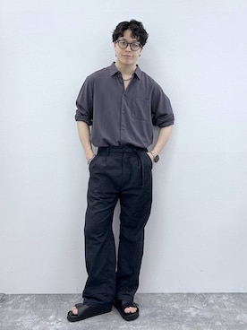 「GLOBAL WORK（グローバルワーク）の調光アソートサングラス/283839（サングラス、ブルー系）」を使った、yasu（GLOBALWORK）さん（メンズ・175cm）の春コーディネート