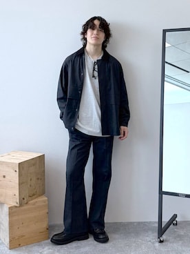 「アイテム（ミリタリージャケット）」を使った、yasu（GLOBALWORK）さん（メンズ・175cm）の夏コーディネート