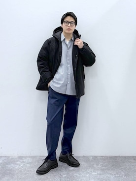 「アイテム（スラックス）」を使った、yasu（GLOBALWORK）さん（メンズ・175cm）の冬コーディネート