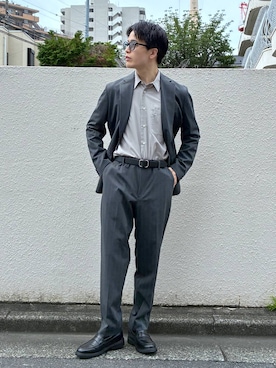 「GLOBAL WORK（グローバルワーク）のスクエアピンレスベルト/633988（ベルト、その他）」を使った、yasu（GLOBALWORK）さん（メンズ・175cm）の夏コーディネート