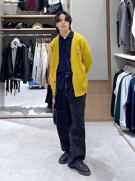 「アイテム（ストール/ショール）」を使った、yasu（GLOBALWORK）さん（メンズ・175cm）の秋コーディネート
