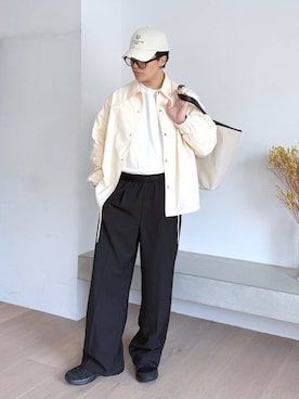 「GLOBAL WORK（グローバルワーク）のアイテム（スニーカー）」を使った、yasu（GLOBALWORK）さん（メンズ・175cm）の夏コーディネート