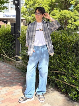 「アイテム（トップス）」を使った、yasu（GLOBALWORK）さん（メンズ・175cm）の春コーディネート