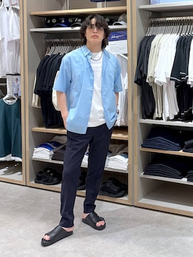 「GLOBAL WORK（グローバルワーク）のアイテム（シューズ）」を使った、yasu（GLOBALWORK）さん（メンズ・175cm）の夏コーディネート
