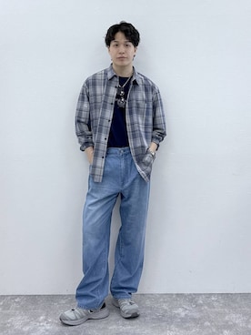 「GLOBAL WORK（グローバルワーク）の調光アソートサングラス/283839（サングラス、ブルー系）」を使った、yasu（GLOBALWORK）さん（メンズ・175cm）の春コーディネート