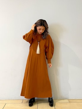 「Lui's（ルイス）のアイテム（ワンピース/ドレス）」を使った、makoさん（レディース・155cm）の秋コーディネート