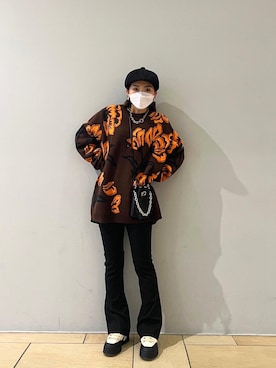 「Lui's（ルイス）のアイテム（帽子）」を使った、makoさん（レディース・155cm）の冬コーディネート