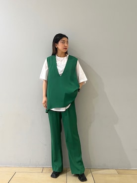 「Lui's（ルイス）のアイテム（シャツ/ブラウス）」を使った、makoさん（レディース・155cm）の夏コーディネート