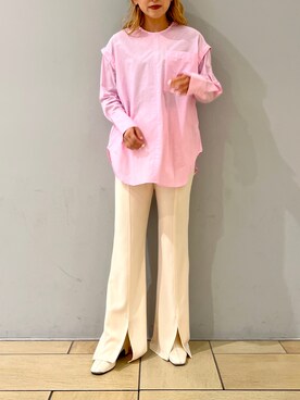 「ごきげんウィーク」｜「アイテム（スラックス）」を使った、makoさん（レディース・155cm）の春コーディネート