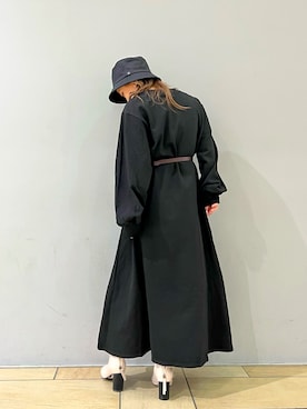 ベルトを使った 黒ワンピ の人気ファッションコーディネート Wear