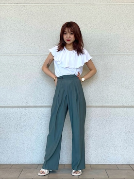 「Lui's（ルイス）のアイテム（シューズ）」を使った、makoさん（レディース・155cm）の夏コーディネート
