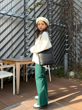 「Lui's（ルイス）のアイテム（帽子）」を使った、makoさん（レディース・155cm）の冬コーディネート