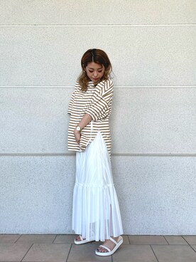 「Lui's（ルイス）のアイテム（シューズ）」を使った、makoさん（レディース・155cm）の夏コーディネート