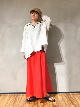「RODE SKO」｜「アイテム（キャスケット）」を使った、naminoさん（レディース・154cm）の春コーディネート