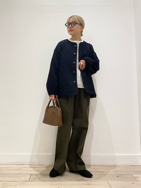 「キルトジャケット」｜「アイテム（その他アウター）」を使った、naminoさん（レディース・154cm）の秋コーディネート