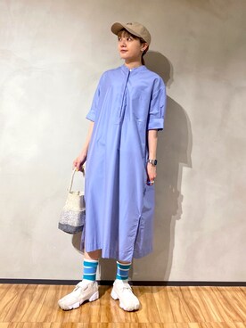 「FRUIT OF THE LOOM（フルーツオブザルーム）のアイテム（帽子）」を使った、naminoさん（レディース・154cm）の春コーディネート