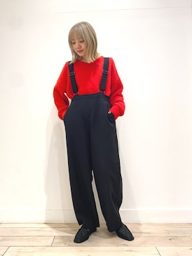 「秋先取りコーデ」｜「アイテム（サロペット/オーバーオール）」を使った、naminoさん（レディース・154cm）の秋コーディネート