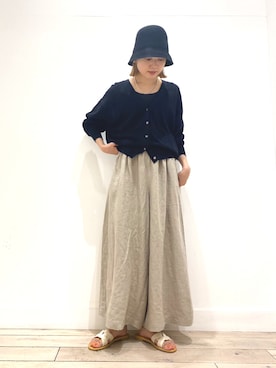 「ナチュラルスタイル」｜「アイテム（帽子）」を使った、naminoさん（レディース・155cm）の夏コーディネート