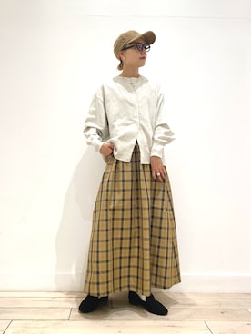 「FRUIT OF THE LOOM（フルーツオブザルーム）のアイテム（帽子）」を使った、naminoさん（レディース・154cm）の秋コーディネート