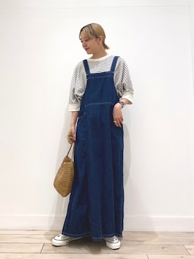 「Wrangler」｜「アイテム（ワンピース/ドレス）」を使った、naminoさん（レディース・154cm）の春コーディネート