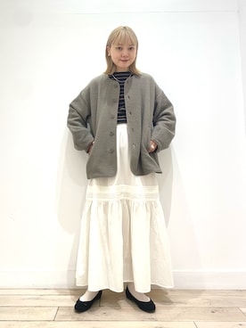 「キルトジャケット」｜「アイテム（その他アウター）」を使った、naminoさん（レディース・154cm）の秋コーディネート
