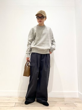 「FRUIT OF THE LOOM（フルーツオブザルーム）のアイテム（帽子）」を使った、naminoさん（レディース・154cm）の秋コーディネート