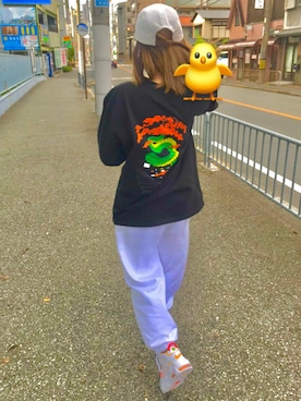 「ストリート女子」｜「アイテム（キャップ）」を使った、elikaさん（レディース・159cm）の夏コーディネート
