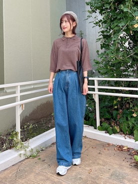 「アイテム（ハンチング/ベレー帽）」を使った、ERIKAさん（骨格ナチュラル・レディース・161cm）の秋コーディネート