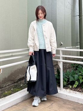 「アイテム（ノーカラージャケット）」を使った、ERIKAさん（レディース・161cm）の秋コーディネート