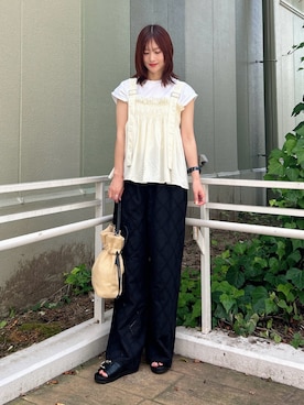 「RODE SKO（ロデスコ）のアイテム」を使った、ERIKAさん（レディース・161cm）の夏コーディネート