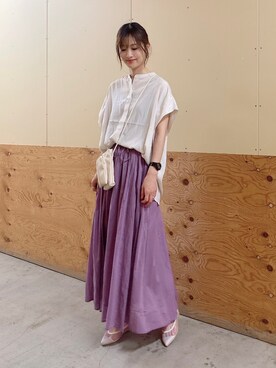 「インド綿」｜ERIKAさん（レディース・161cm）の夏コーディネート