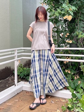 「骨格ナチュラル」｜ERIKAさん（レディース・161cm）の夏コーディネート