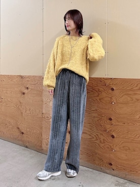 「ITEMS URBANRESEARCH（アイテムズ アーバンリサーチ）のミックスシャギーニット（ニット/セーター）」を使った、ERIKAさん（レディース・161cm）の秋コーディネート