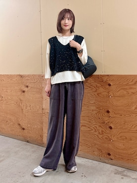 「アイテム（ショルダーバッグ）」を使った、ERIKAさん（レディース・161cm）の秋コーディネート
