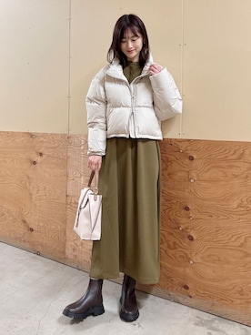 「URBAN RESEARCH（アーバンリサーチ）のアイテム（ダウンジャケット/コート）」を使った、ERIKAさん（レディース・161cm）の冬コーディネート