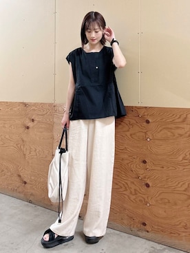 「骨格ナチュラル」｜ERIKAさん（レディース・161cm）の夏コーディネート