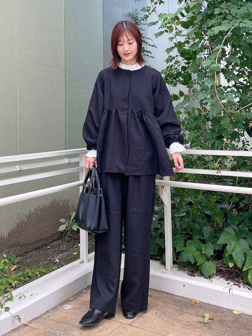 セール】ジャケットフリルトップス×パンツセット（セットアップ