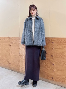 「スカートコーデ」｜ERIKAさん（レディース・161cm）の冬コーディネート