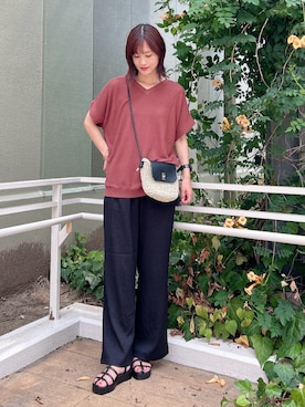 「RODE SKO（ロデスコ）のアイテム（サンダル）」を使った、ERIKAさん（レディース・161cm）の夏コーディネート