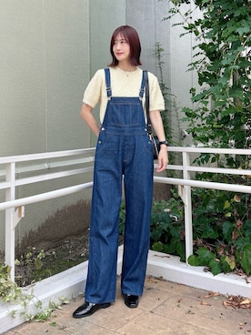 「アイテム（オールインワン・サロペット）」を使った、ERIKAさん（レディース・161cm）の秋コーディネート