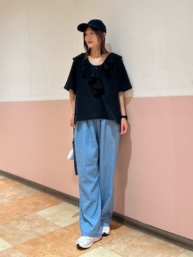 「SMELLY（スメリー）のアイテム（キャップ）」を使った、ERIKAさん（レディース・161cm）の春コーディネート